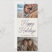 Modernes Drehbuch Lila Zwei Fotos Weihnachten (Vorderseite)