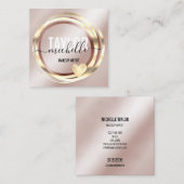 Modernes Drehbuch mädchenhaften trendigen Glitzer Quadratische Visitenkarte (Vorne/Hinten)