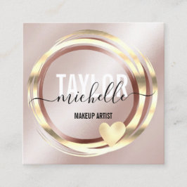 Modernes Drehbuch mädchenhaften trendigen Glitzer  Quadratische Visitenkarte