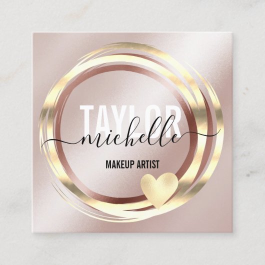 Modernes Drehbuch mädchenhaften trendigen Glitzer Quadratische Visitenkarte (Vorderseite)