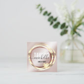 Modernes Drehbuch mädchenhaften trendigen Glitzer Quadratische Visitenkarte (Stehend Vorderseite)