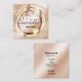 Modernes Drehbuch mädchenhaften trendigen Glitzer Quadratische Visitenkarte (Vorne/Hinten)