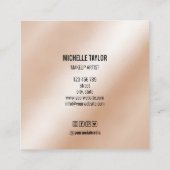 Modernes Drehbuch mädchenhaften trendigen Glitzer Quadratische Visitenkarte (Rückseite)