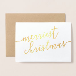 Modernes Drehbuch "Merriest Christmas" Foto Folienkarte