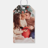 Modernes Drehbuch "Merriest Christmas" Foto Geschenkanhänger (Rückseite)