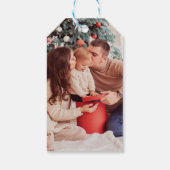 Modernes Drehbuch "Merriest Christmas" Foto Geschenkanhänger (Rückseite)