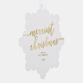 Modernes Drehbuch "Merriest Christmas" Foto Ornament Karte (Rechts)