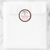 Modernes Drehbuch Merry Weihnachten Rot-heilige Lo Runder Aufkleber (Tasche)