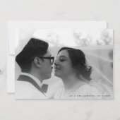 Modernes Drehbuch Minimalistisch 2 Foto Hochzeit Dankeskarte (Rückseite)