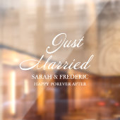 Modernes Drehbuch Minimalistisch nur verheiratete Fensteraufkleber (Blatt 2)