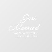 Modernes Drehbuch Minimalistisch nur verheiratete Fensteraufkleber (Blatt)