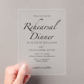 Modernes Drehbuch Minimalistische Probe Dinner Acryleinladungen (Insitu (Handheld))