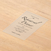 Modernes Drehbuch Minimalistische Probe Dinner Acryleinladungen (Ablage )