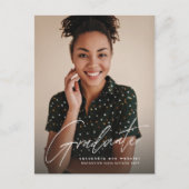 Modernes Drehbuch mit einem einfachen 2-Foto-Absch Postkarte (Vorderseite)