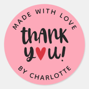 Modernes Drehbuch mit Liebe Vielen Dank Runder Aufkleber