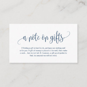 Modernes Drehbuch, Navy Blue, Eine Anmerkung zu Ge Begleitkarte