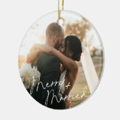 Modernes Drehbuch Neuvermählt Erste Weihnachtsdeko Keramik Ornament (Links)