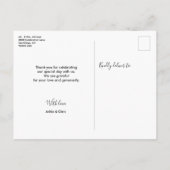 Modernes Drehbuch Personalisiert Glückliches Hochz Ankündigungspostkarte (Rückseite)