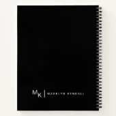 Modernes Drehbuch Personalisiert Schwarz & Weiß Notizblock (Rückseite)
