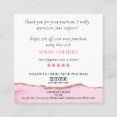 Modernes Drehbuch rosa Herz danke Ihnen für Ihre B Quadratische Visitenkarte (Rückseite)