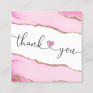 Modernes Drehbuch rosa Herz danke Ihnen für Ihre B Quadratische Visitenkarte