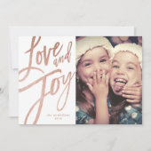 Modernes Drehbuch| Rose Gold| Urlaubsfotokarte Einladung (Vorderseite)