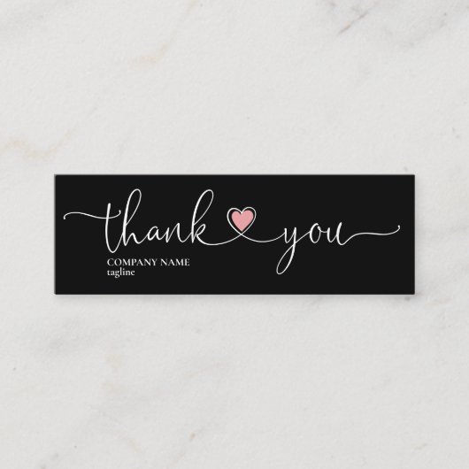 Modernes Drehbuch rot rosa Herz danke Ihnen für di Mini Visitenkarte (Vorderseite)