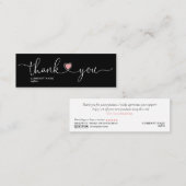 Modernes Drehbuch rot rosa Herz danke Ihnen für di Mini Visitenkarte (Vorne/Hinten)