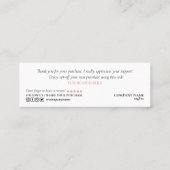 Modernes Drehbuch rot rosa Herz danke Ihnen für di Mini Visitenkarte (Rückseite)