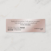 Modernes Drehbuch rot rosa Herz danke Ihnen für di Mini Visitenkarte (Rückseite)