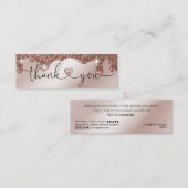 Modernes Drehbuch rot rosa Herz danke Ihnen für di Mini Visitenkarte (Vorne/Hinten)