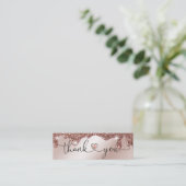 Modernes Drehbuch rot rosa Herz danke Ihnen für di Mini Visitenkarte (Stehend Vorderseite)