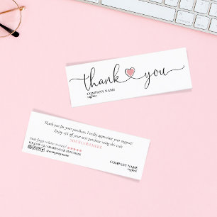Modernes Drehbuch rot rosa Herz danke Ihnen für di Mini Visitenkarte