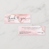 Modernes Drehbuch rot rosa Herz danke Ihnen für di Mini Visitenkarte (Vorne/Hinten)