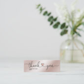 Modernes Drehbuch rot rosa Herz danke Ihnen für di Mini Visitenkarte (Stehend Vorderseite)