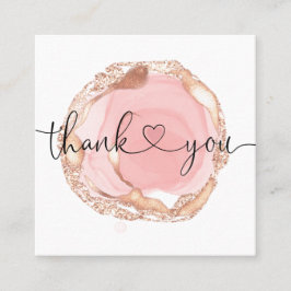 Modernes Drehbuch rot rosa Herz danke Ihnen für di Quadratische Visitenkarte