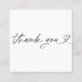 Modernes Drehbuch rot rosa Herz danke Ihnen für di Quadratische Visitenkarte