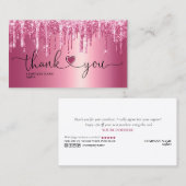 Modernes Drehbuch rot rosa Herz danke Ihnen für di Visitenkarte (Vorne/Hinten)