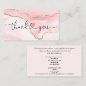 Modernes Drehbuch rot rosa Herz danke Ihnen für di Visitenkarte (Vorne/Hinten)