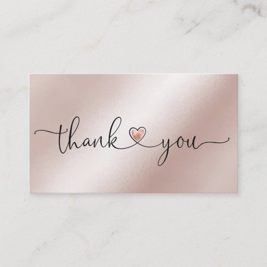 Modernes Drehbuch rot rosa Herz danke Ihnen für di Visitenkarte (Vorderseite)