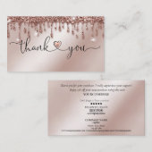 Modernes Drehbuch rot rosa Herz danke Ihnen für di Visitenkarte (Vorne/Hinten)