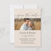 Modernes Drehbuch Save the Date Elegante Einladung (Vorderseite)