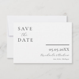 Modernes Drehbuch Save the Date, Foto auf der Rück Date