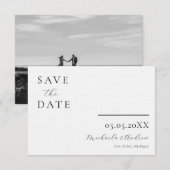 Modernes Drehbuch Save the Date, Foto auf der Rück Date (Vorne/Hinten)