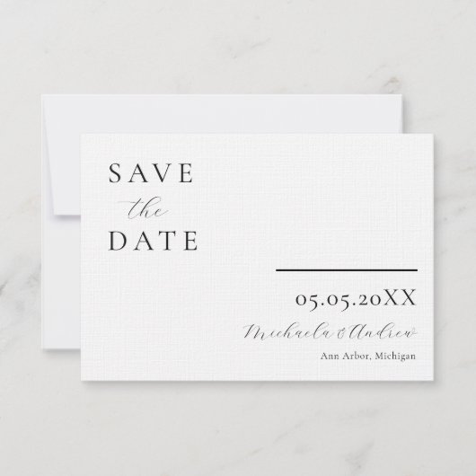 Modernes Drehbuch Save the Date, Foto auf der Rück Save The Date (Vorderseite)