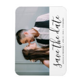 Modernes Drehbuch Save the Date Hochzeitsszitat-Fo Magnet (Vertikal)