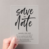 Modernes Drehbuch Save the Date Mattiert Acryleinladungen (Insitu (Handheld))