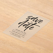 Modernes Drehbuch Save the Date Mattiert Acryleinladungen (Ablage )