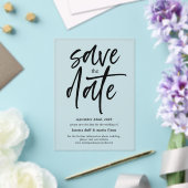 Modernes Drehbuch Save the Date Mattiert Acryleinladungen (In Situ (Hochzeit))