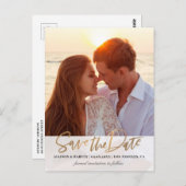 modernes Drehbuch Save the Date Postkarte (Vorne/Hinten)